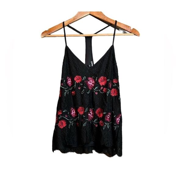 3 for $30! Express black lace floral top - Picture 1 of 8